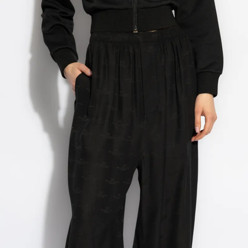 Balenciaga Logo Detailed Pleated Trousers-2