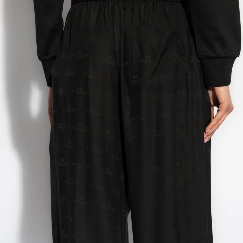 Balenciaga Logo Detailed Pleated Trousers-4