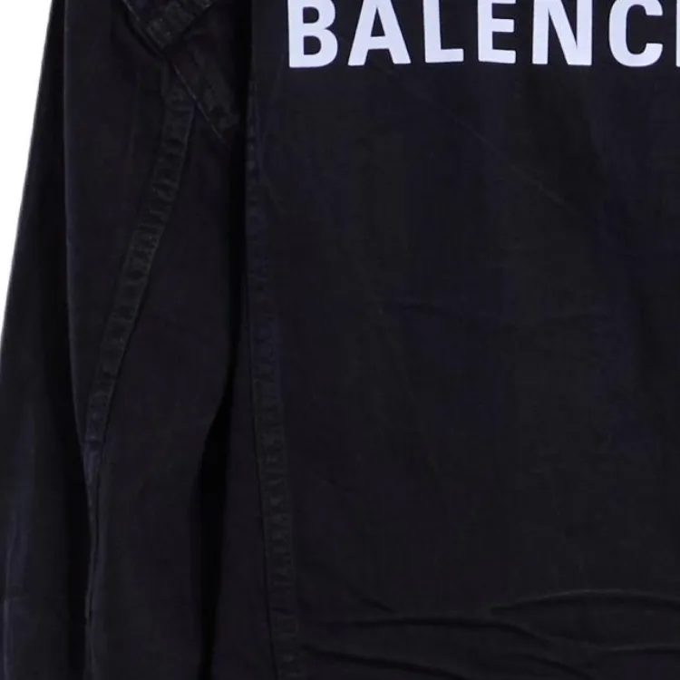 Balenciaga Collared Button Up Denim Jacket-5