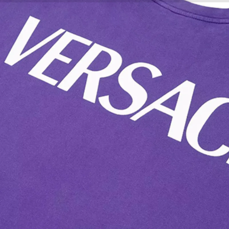 VERSACE Drop Shoulder Sleeve T Shirt Women's Purple-5
