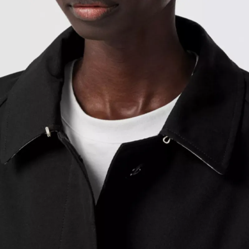 Burberry Logo Hem Trench Coat Black/White-4