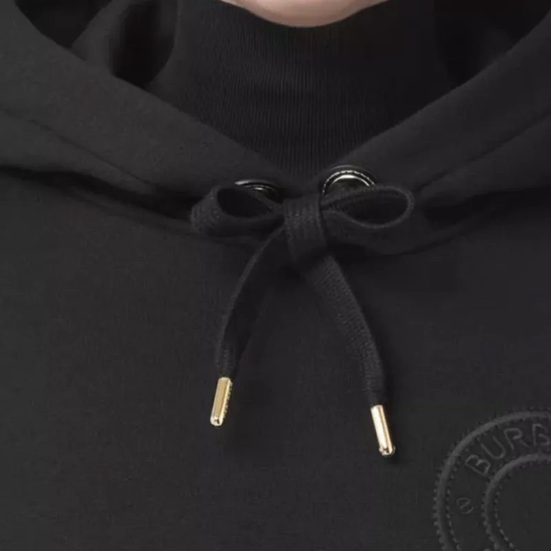Burberry Logo Embroidered Hoodie Black-4