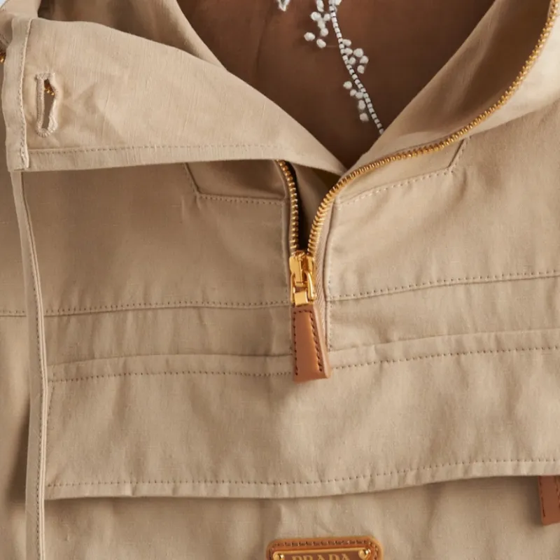 PRADA Triangle logo Cotton Windbreaker-1