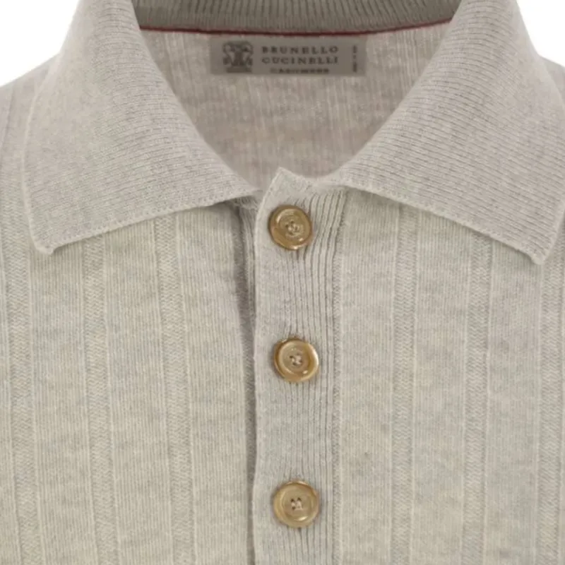 Brunello Cucinelli Long Sleeved Knitted Polo Jumper-3