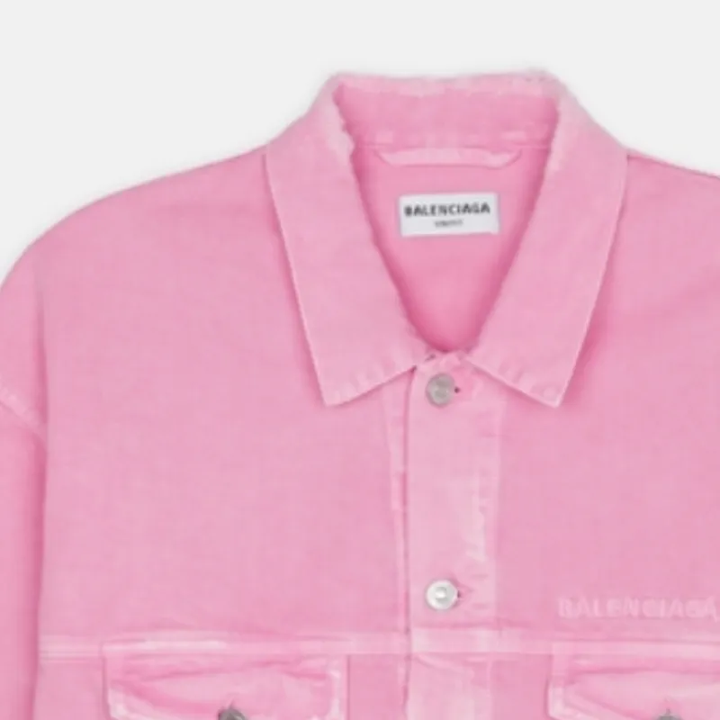 Balenciaga SS22 Denim Jacket Women's Pink-2