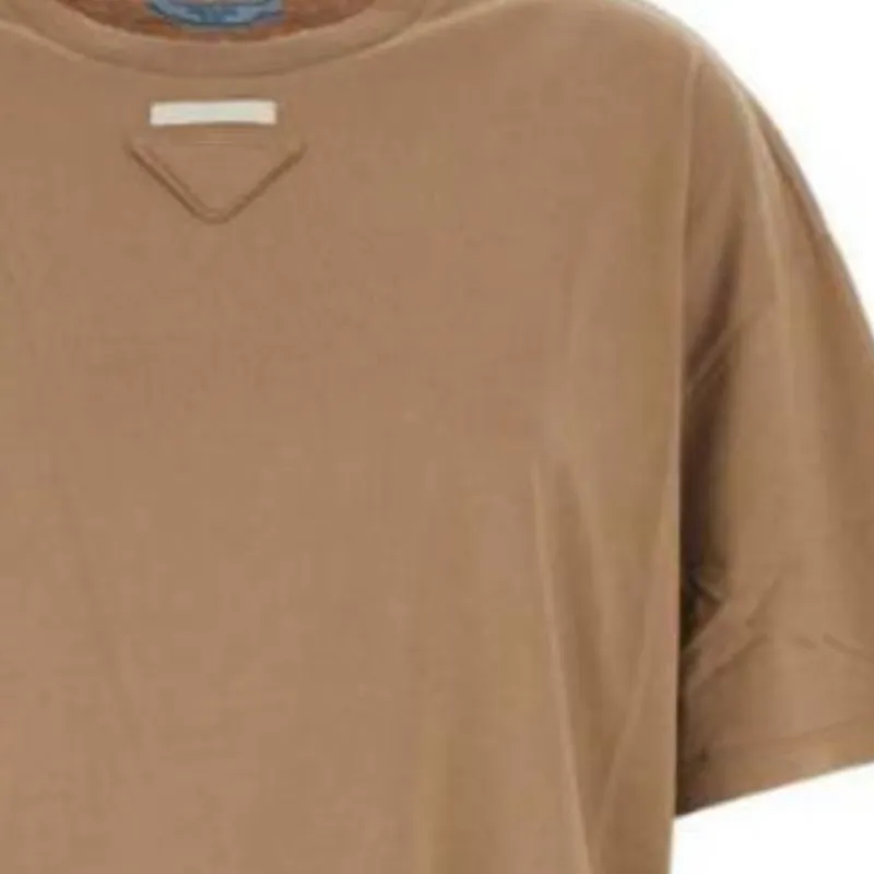 PRADA Logo Triangle Crewneck T Shirt-6