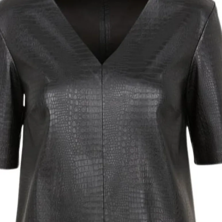 MaxMara Eliot Collection Crocodile-Print Dress Short-Sleeved Dresses Women's Black-4