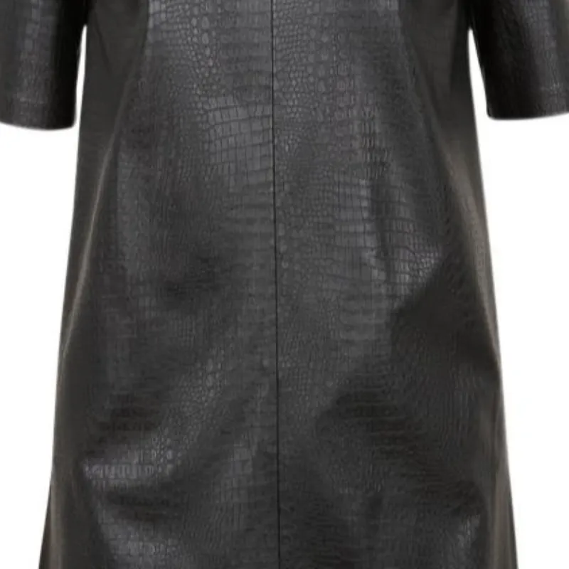 MaxMara Eliot Collection Crocodile-Print Dress Short-Sleeved Dresses Women's Black-5