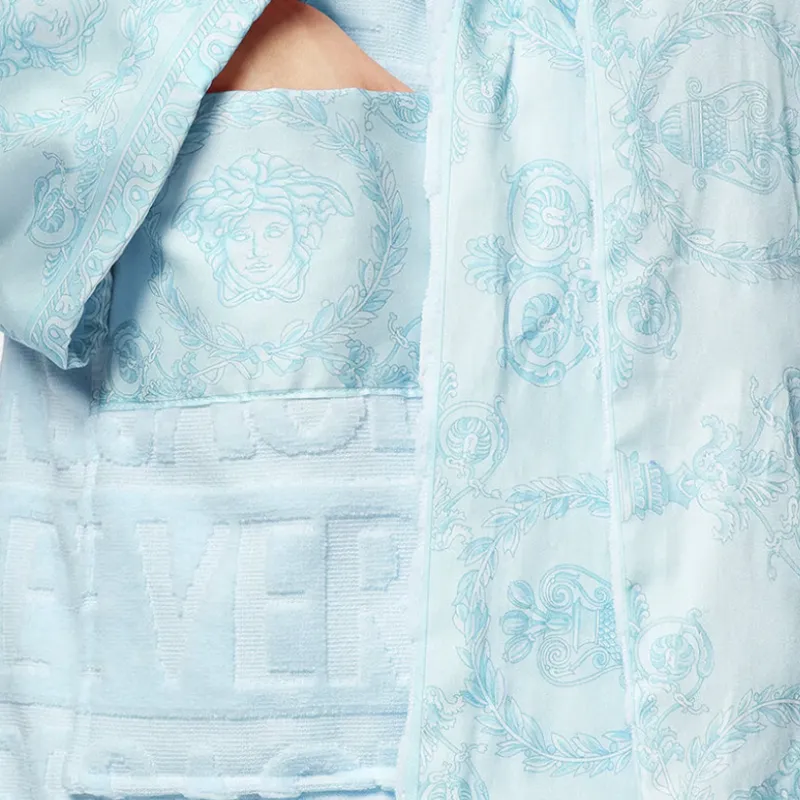 VERSACE FW23 Bathrobes Unisex Light Blue-4