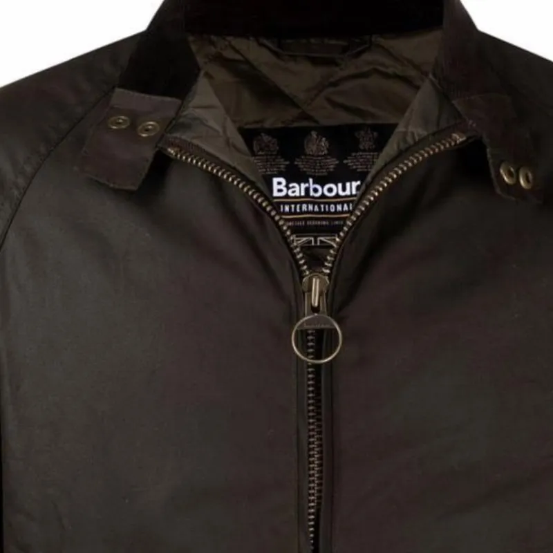BARBOUR Funnel Neck Zip up Wax Jacket-4