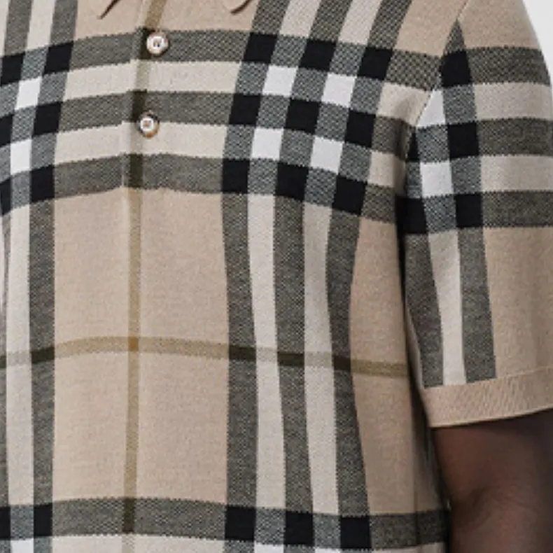 Burberry Polo Shirt Men's Soft Yellow Brown-4