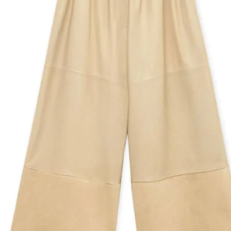 LOEWE Leather Pants Women's Vanilla-4