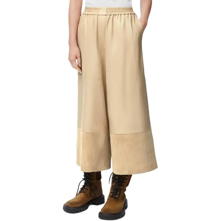 LOEWE Leather Pants Women's Vanilla-3