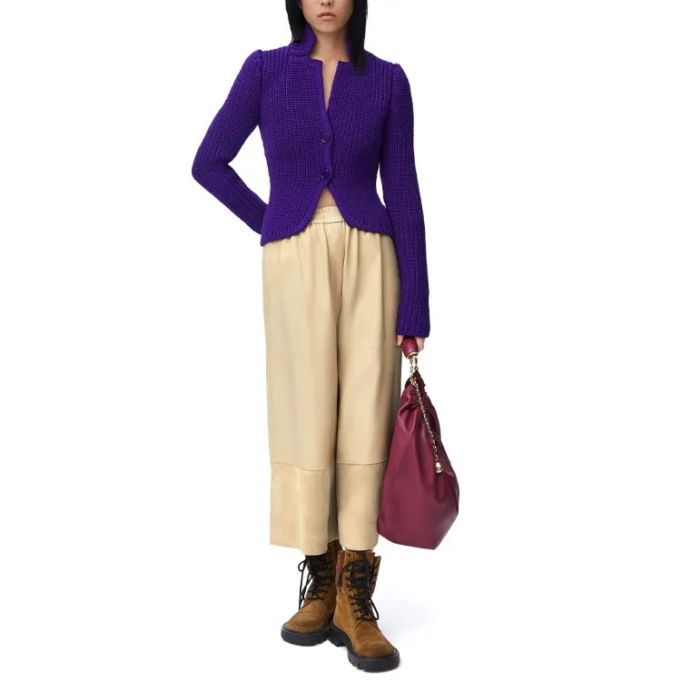 LOEWE Leather Pants Women's Vanilla-1