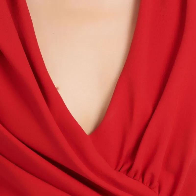 BALMAIN Sleeveless Dresses Women's Red-4