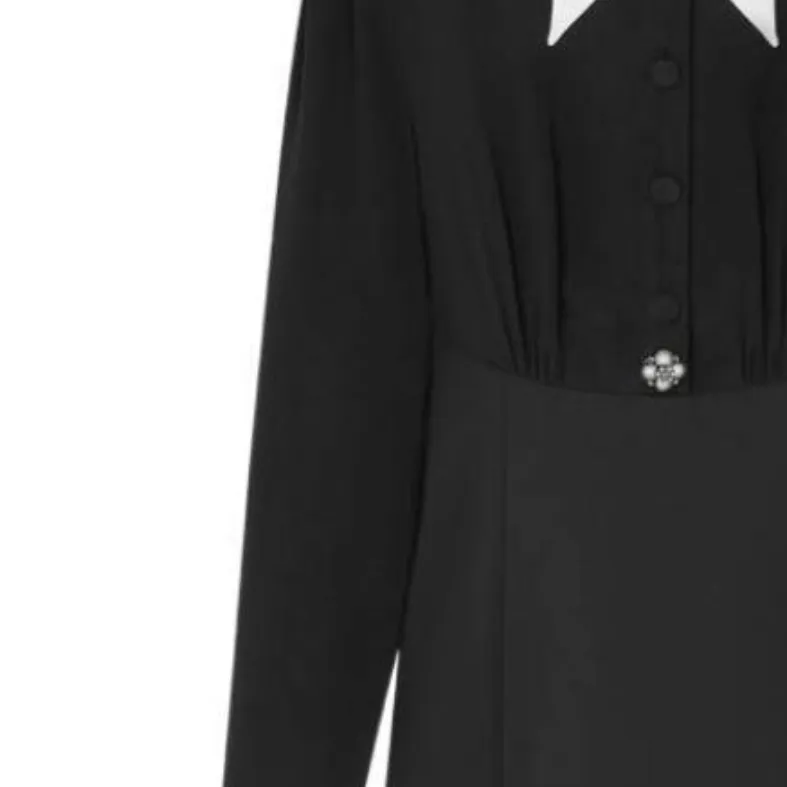 VERSACE Pearl Detailed Long Sleeved Mini Dress-5