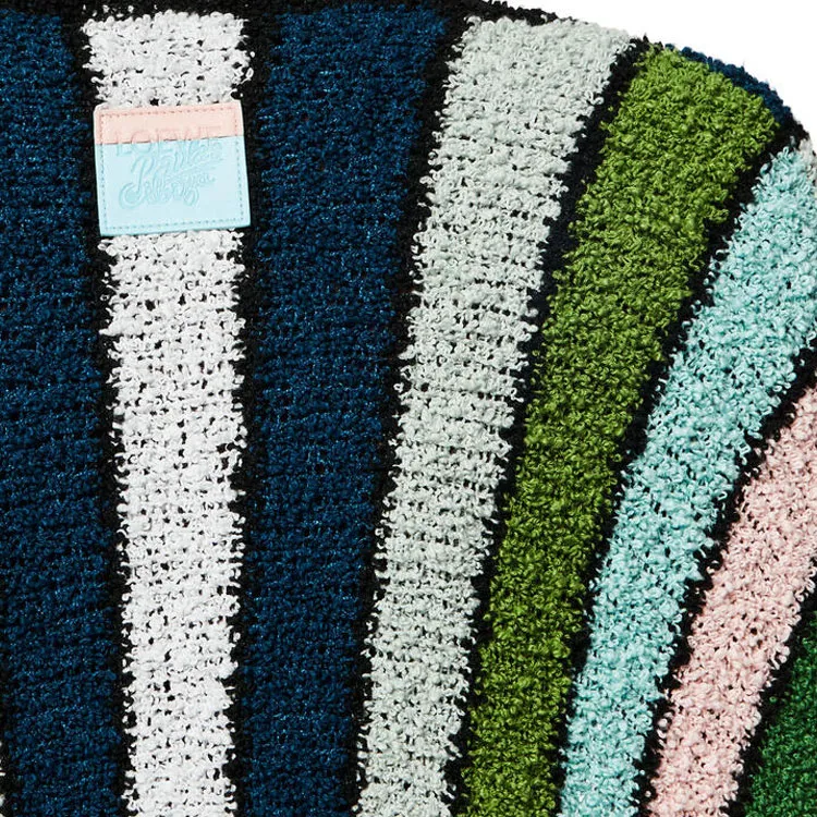 LOEWE Stripe Belted Cardigan 'Green/Multitone'-4