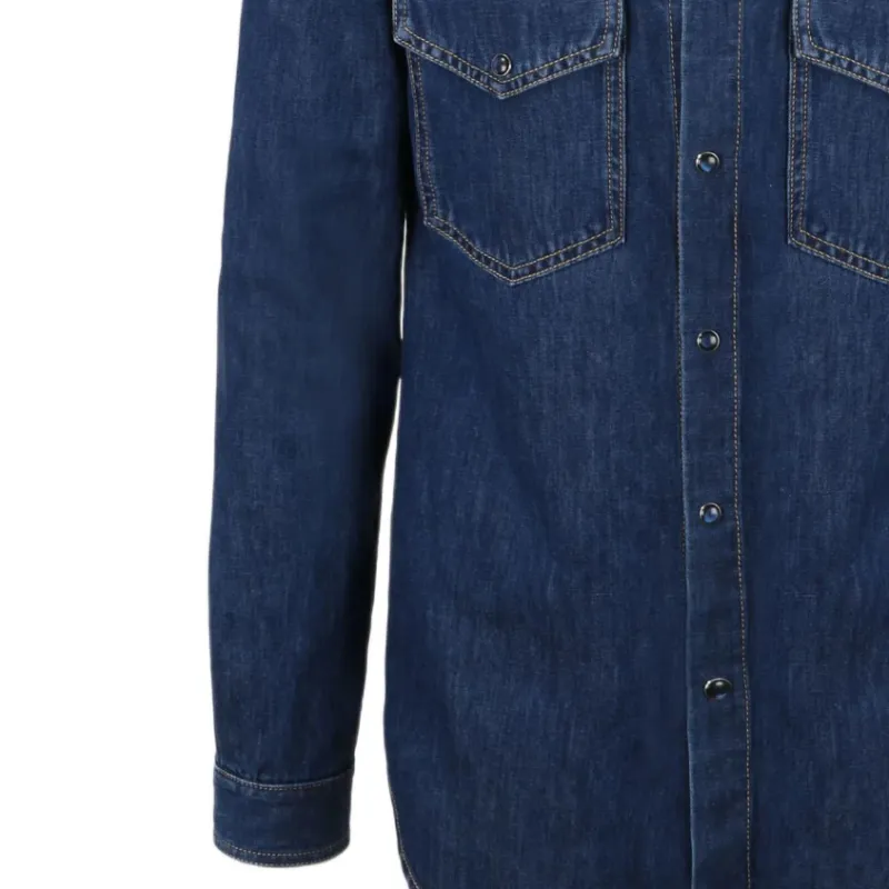 Valentino Buttoned Long Sleeved Denim Shirt-5