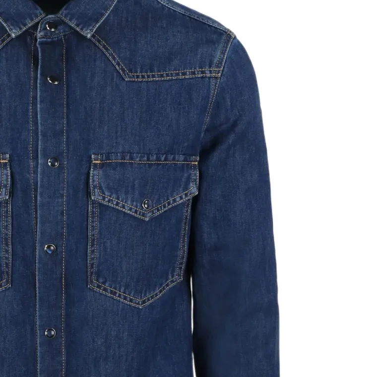 Valentino Buttoned Long Sleeved Denim Shirt-4