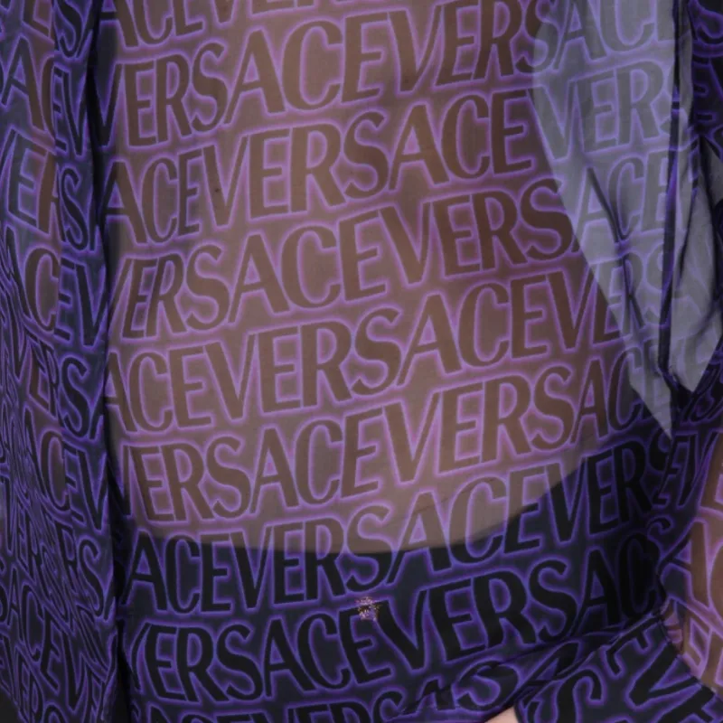 VERSACE Allover Logo Printed Long Sleeved Shirt-3
