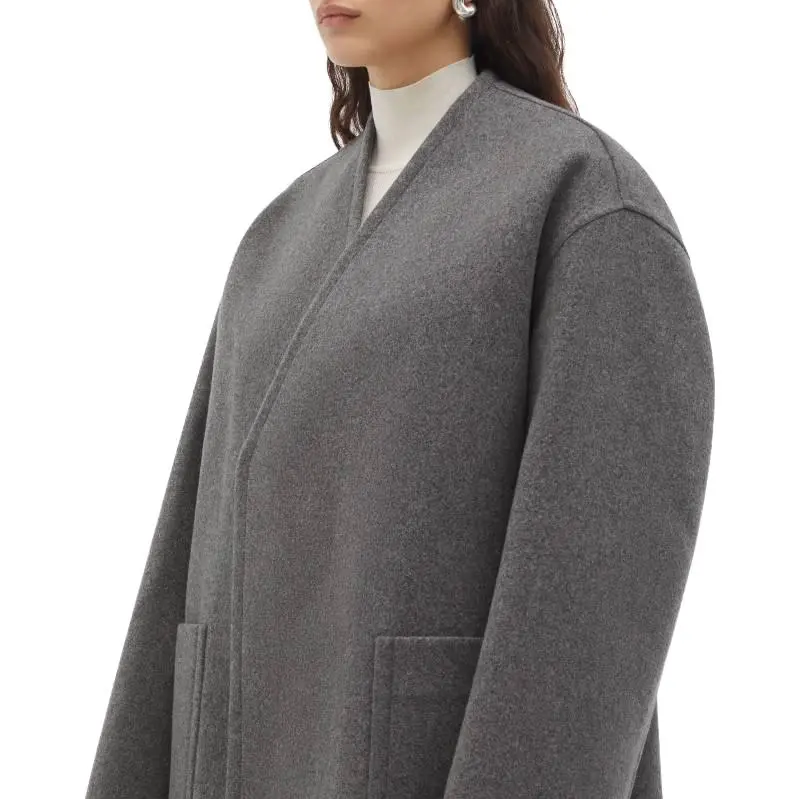 Bottega Veneta Collarless Oversized Coat-5