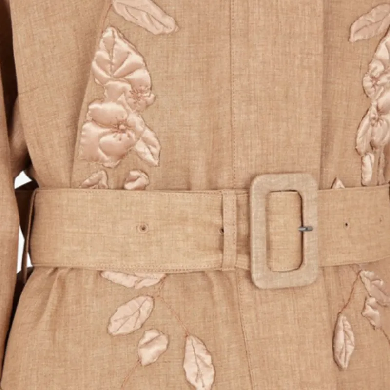 FENDI Trench Coats Women's Beige-4