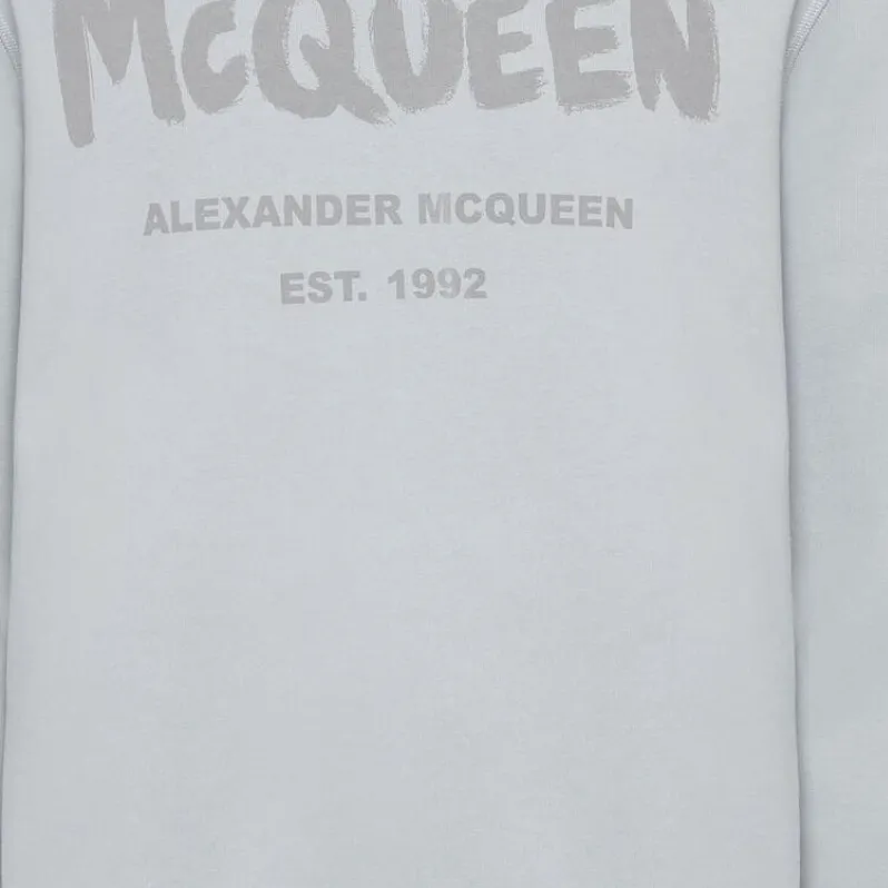 Alexander McQueen Graffiti Logo Printed Crewneck Sweatshirt-4