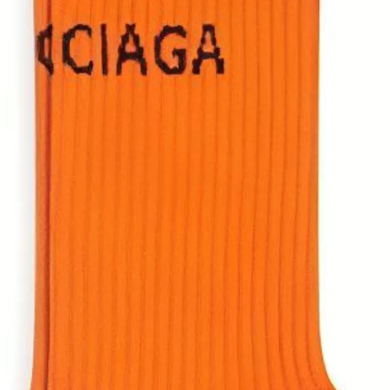 Balenciaga FW22 Mid-Calf Socks Men's 1 Pack Orange-3