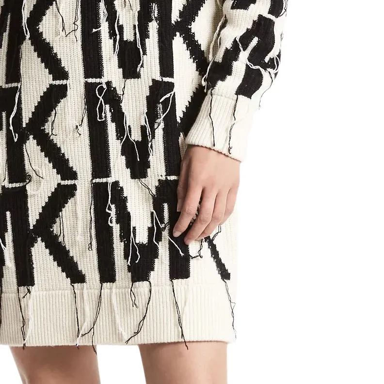 MICHAEL KORS Long Sleeved Dresses Women's Black White-4