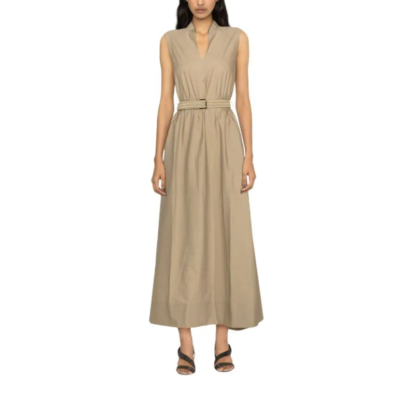 Brunello Cucinelli Beaded Trim V Neck Tunic Dress-2