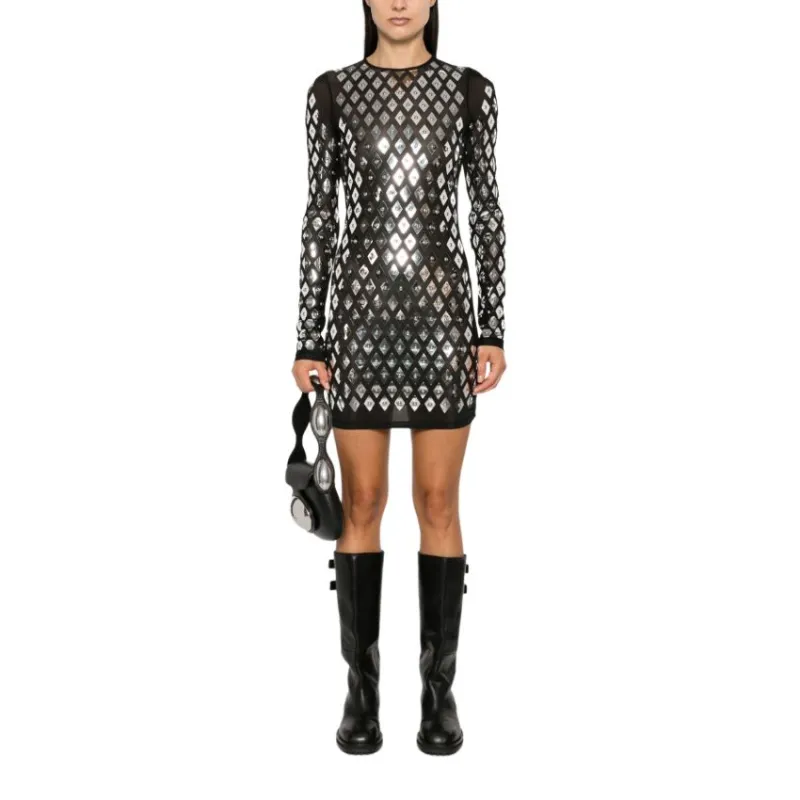 Paco Rabanne Metallic Effect Mini Dress-2
