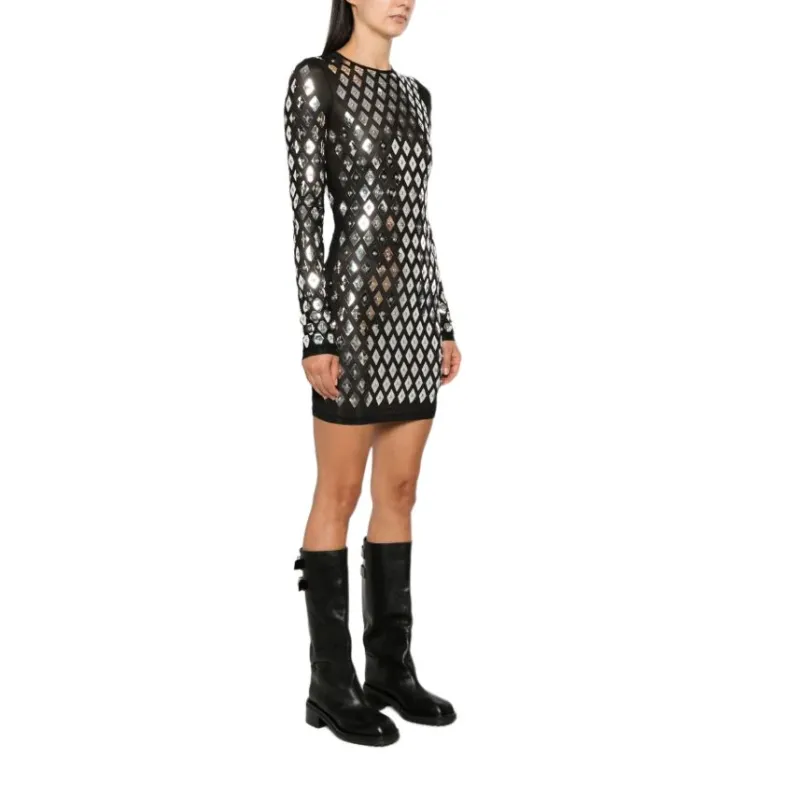 Paco Rabanne Metallic Effect Mini Dress-3