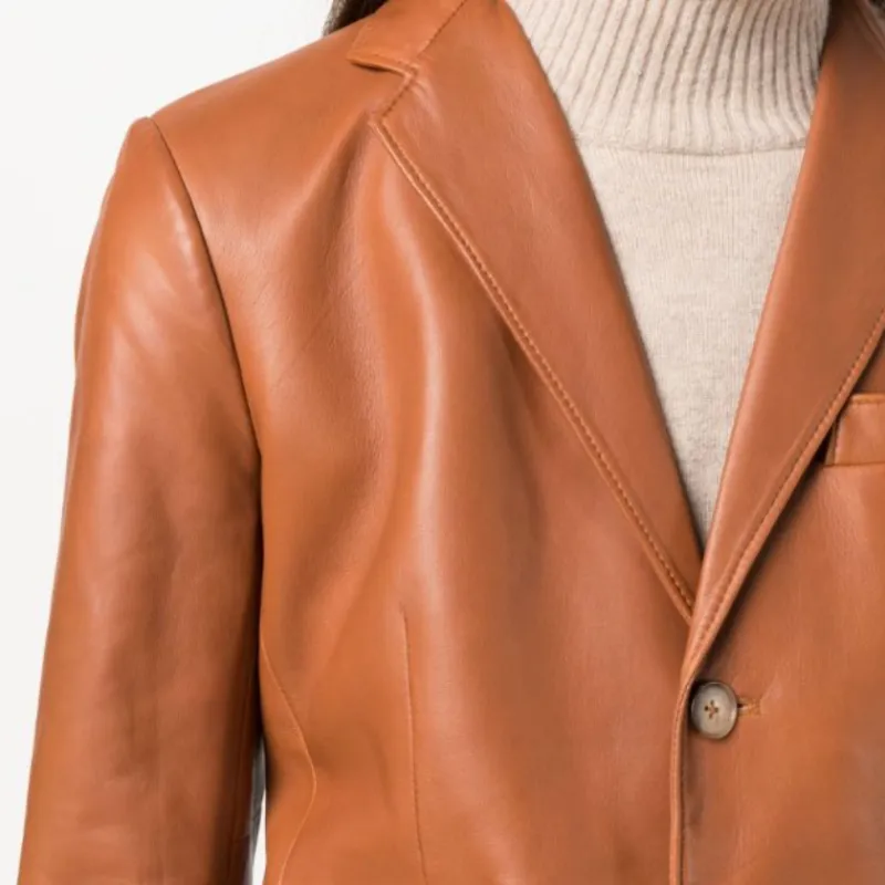 Polo Ralph Lauren Saddle Leather Single breasted Blazer-4