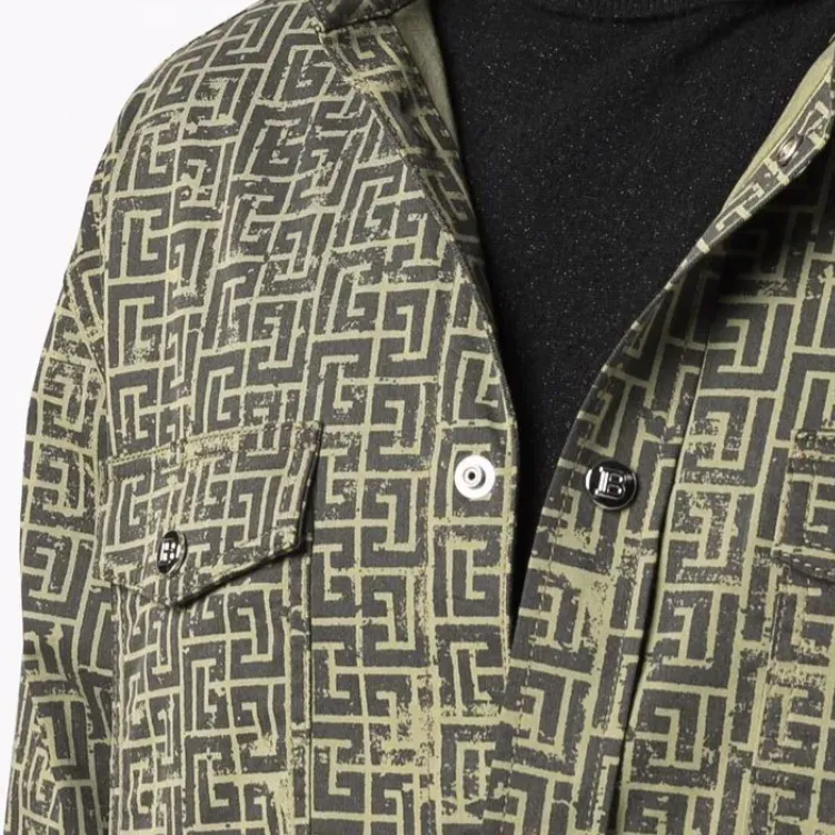 BALMAIN Shirts Men Green-4