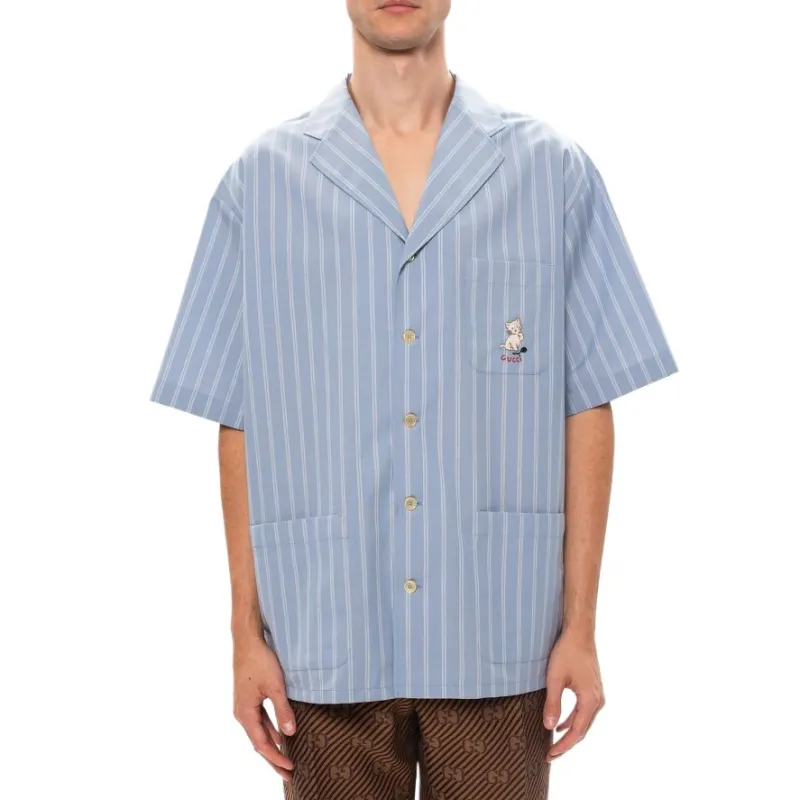 GUCCI Shirts Men Blue-2