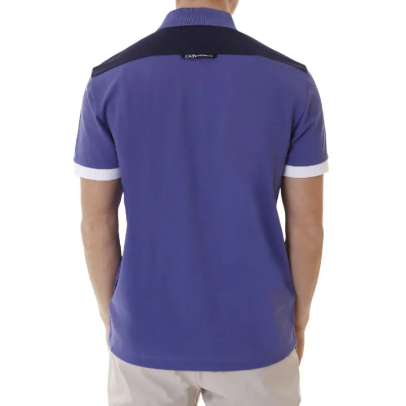 EMPORIO ARMANI EA7 SS24 Polo Shirt Men's Royal Blue-4