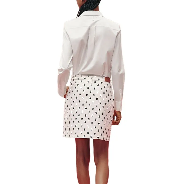 HERMES SS23 Casual Short Skirts Women's Gray White-2