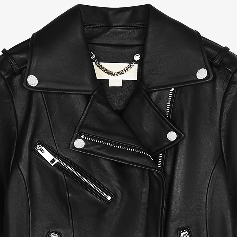 MICHAEL KORS Leather Jacket Women's Black-2
