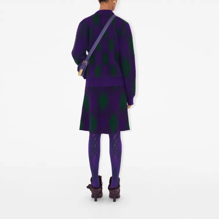 Burberry Check Patterned A Line Skirt-5
