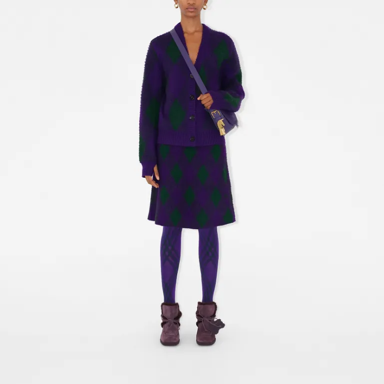 Burberry Check Patterned A Line Skirt-4
