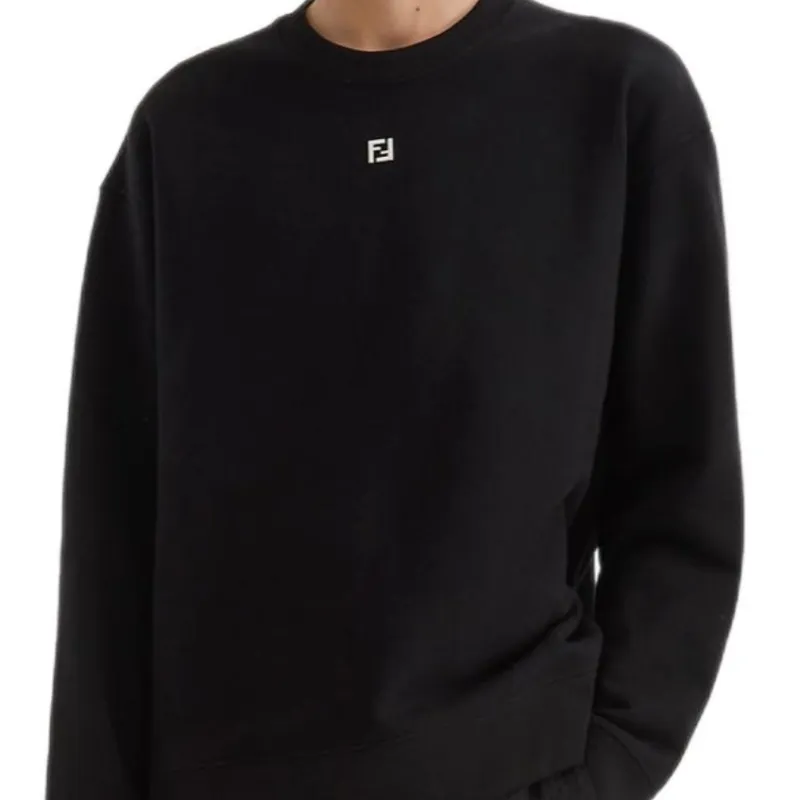 FENDI Ff Plaque Crewneck Sweatshirt-4