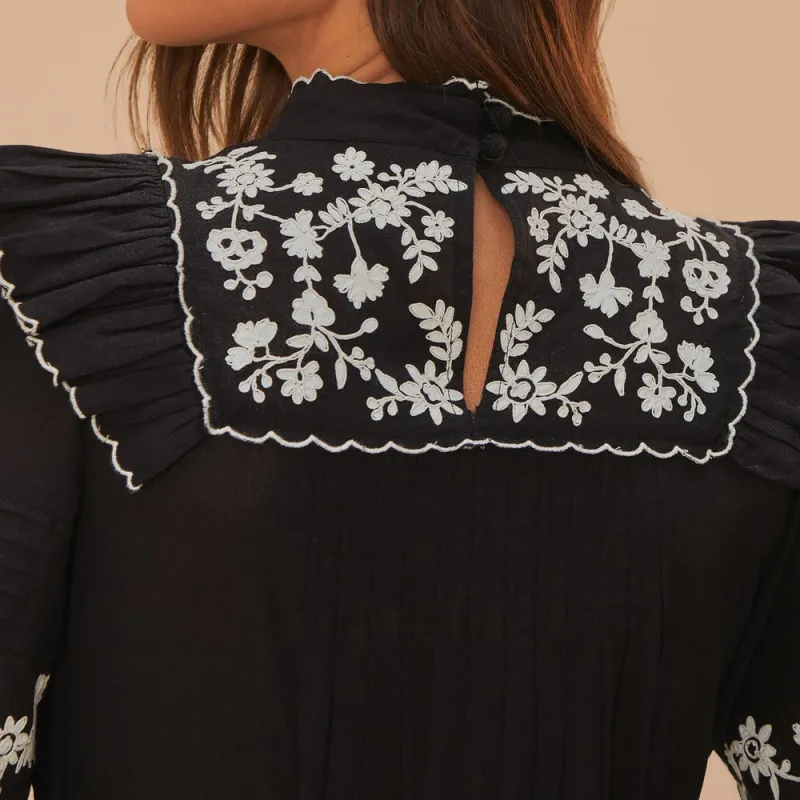 FARM RIO Long-Sleeved Dresses Women's Black-1