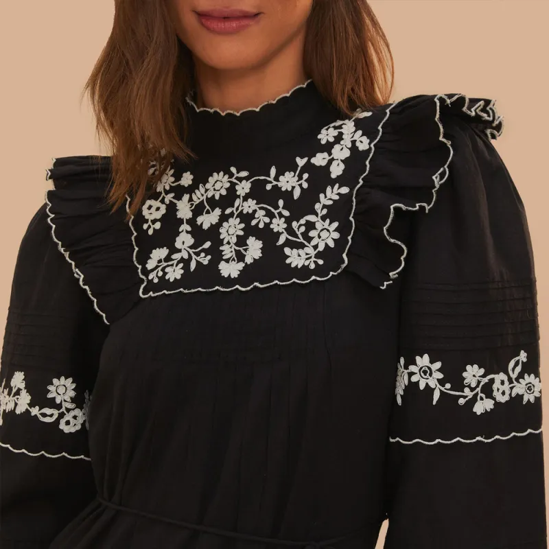 FARM RIO Long-Sleeved Dresses Women's Black-2