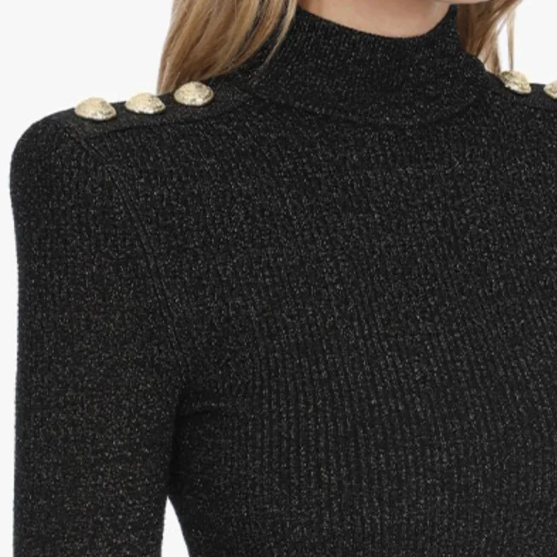 BALMAIN Long-Sleeved Dresses Women's Black-4