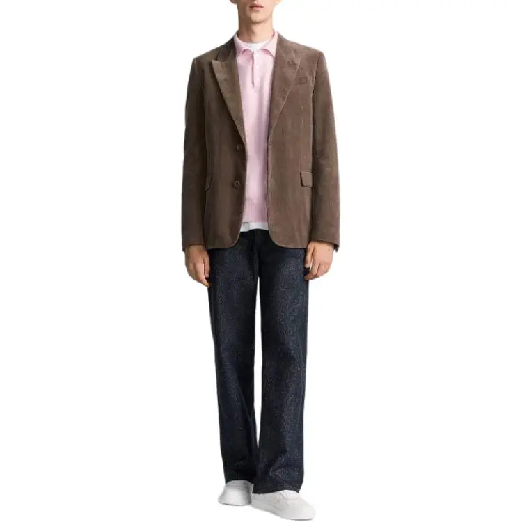 DIOR Beige Cotton And Cashmere Corduroy Business Suits Coats Men's Brown-2