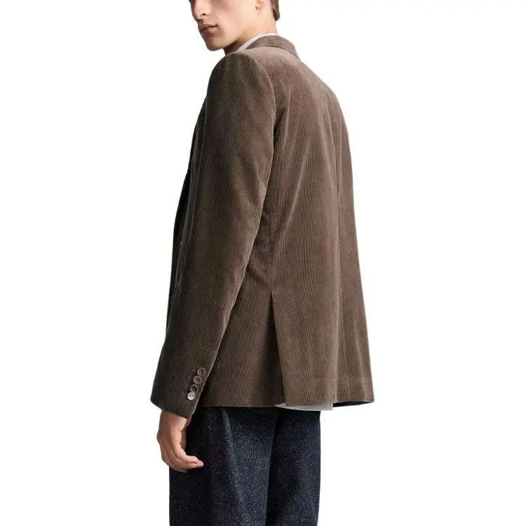 DIOR Beige Cotton And Cashmere Corduroy Business Suits Coats Men's Brown-3