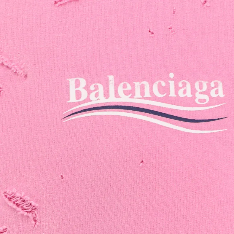 Balenciaga Logo Printed Distressed Hoodie-4