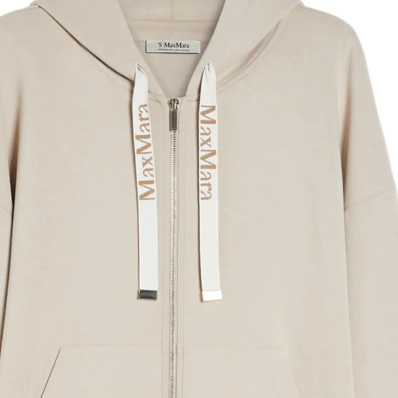 MaxMara Jour Zip Up Drawstring Hoodie-4