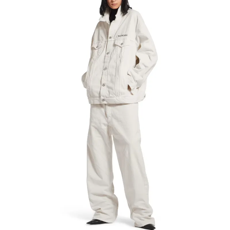 Balenciaga Denim Jacket Regular Fit Men's White-2