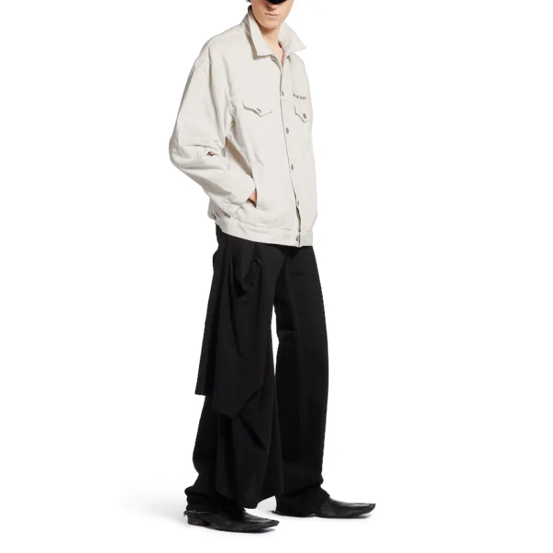 Balenciaga Denim Jacket Regular Fit Men's White-3